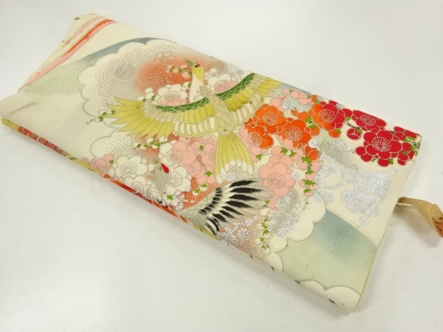 Japanese Kimono / Chirimen Kinsha Combined weave